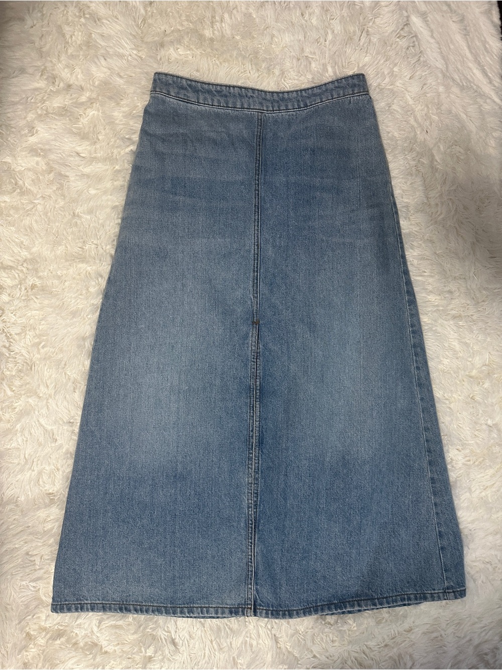 Express Light Blue Denim Maxi Skirt